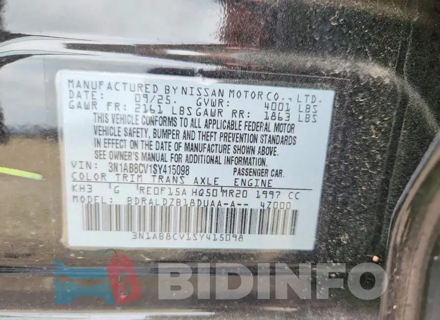 3N1AB8CV1SY415098 Photo# 12