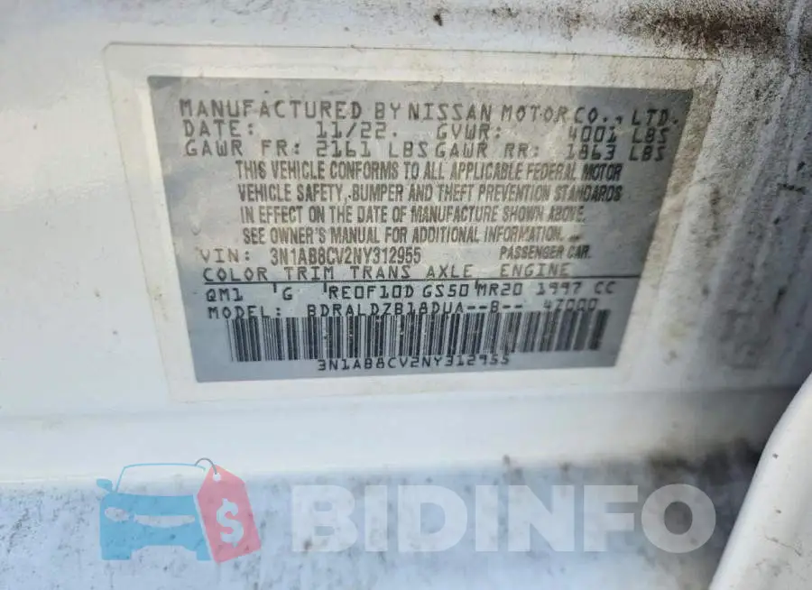 3N1AB8CV2NY312955 Photo# 12