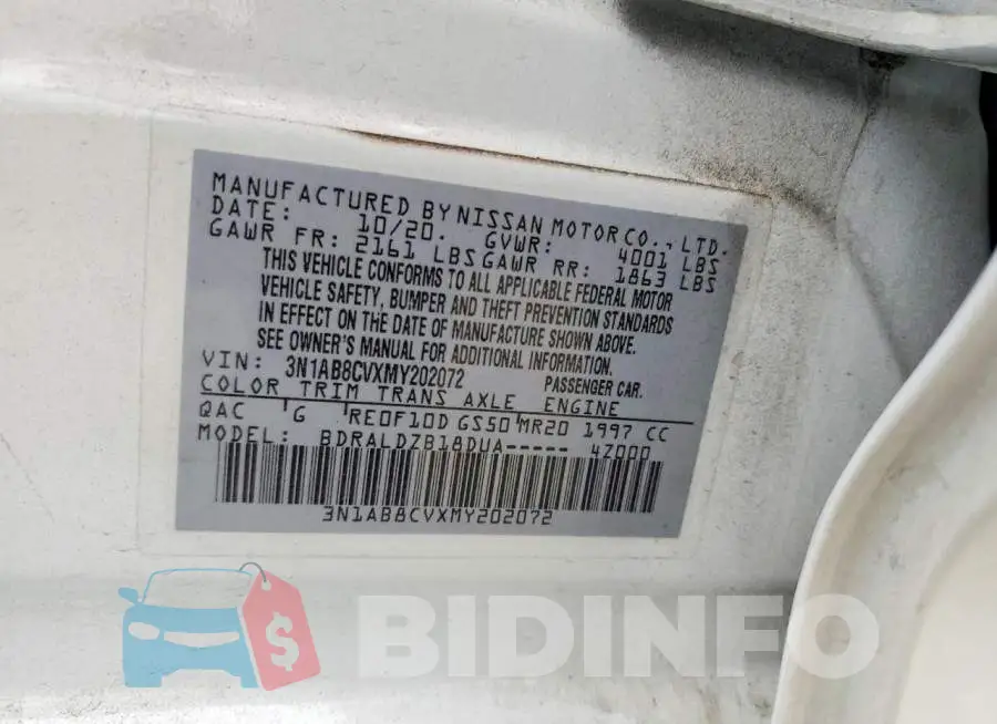 3N1AB8CVXMY202072 Photo# 12