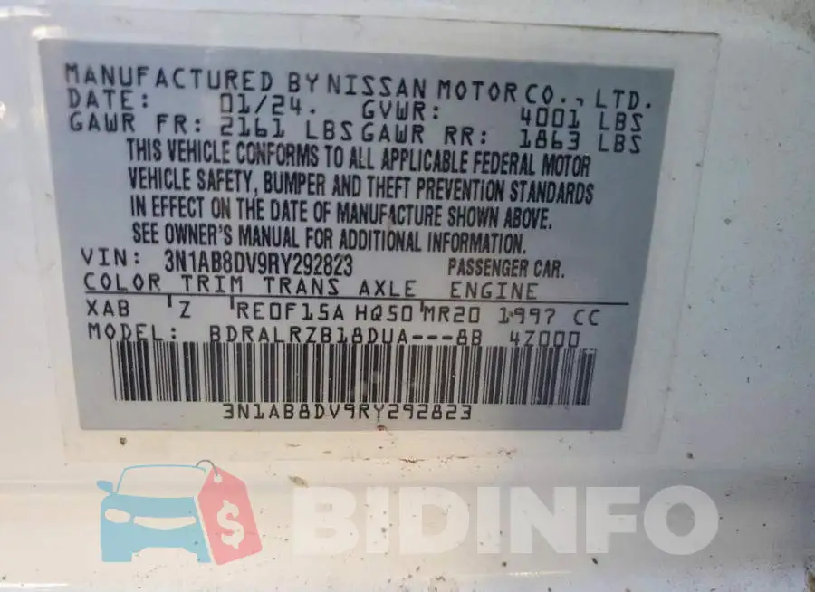 3N1AB8DV9RY292823 Photo# 12