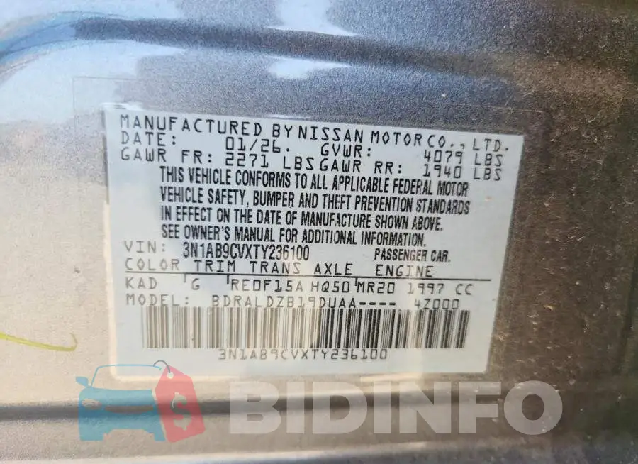 3N1AB9CVXTY236100 Photo# 12