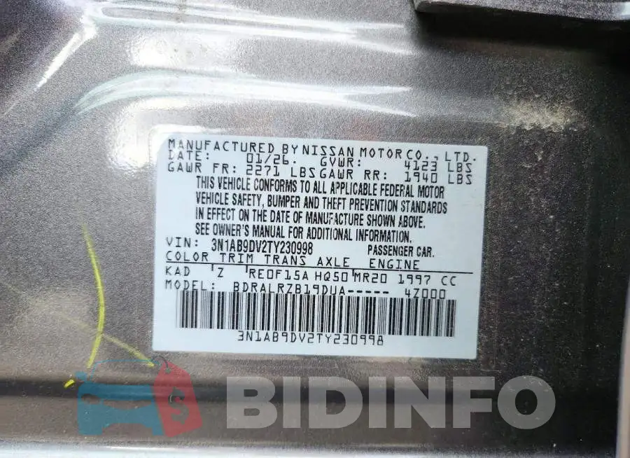 3N1AB9DV2TY230998 Photo# 12