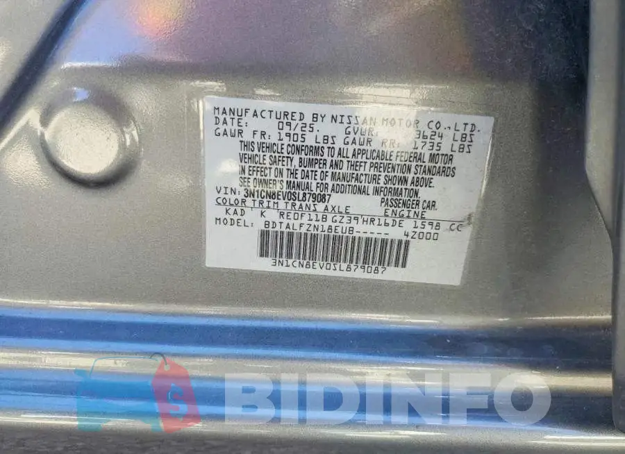 3N1CN8EV0SL879087 Photo# 12