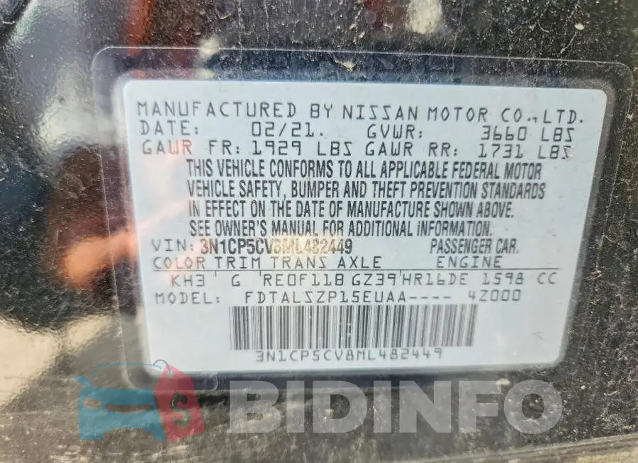3N1CP5CV8ML482449 Photo# 14