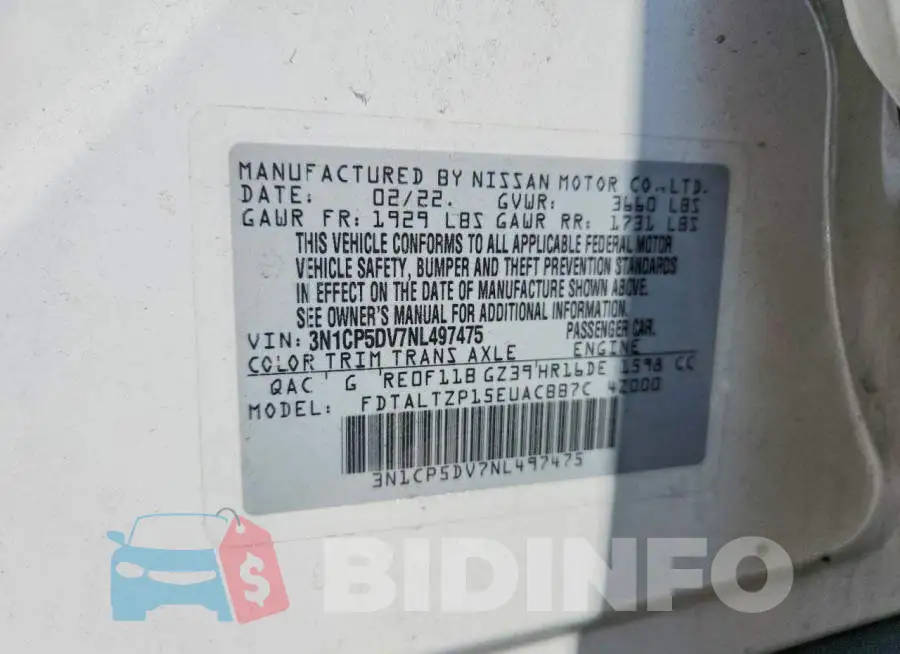 3N1CP5DV7NL497475 Photo# 13