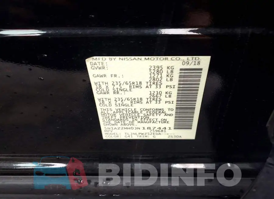 5N1AZ2MH0JN187441 Photo# 13