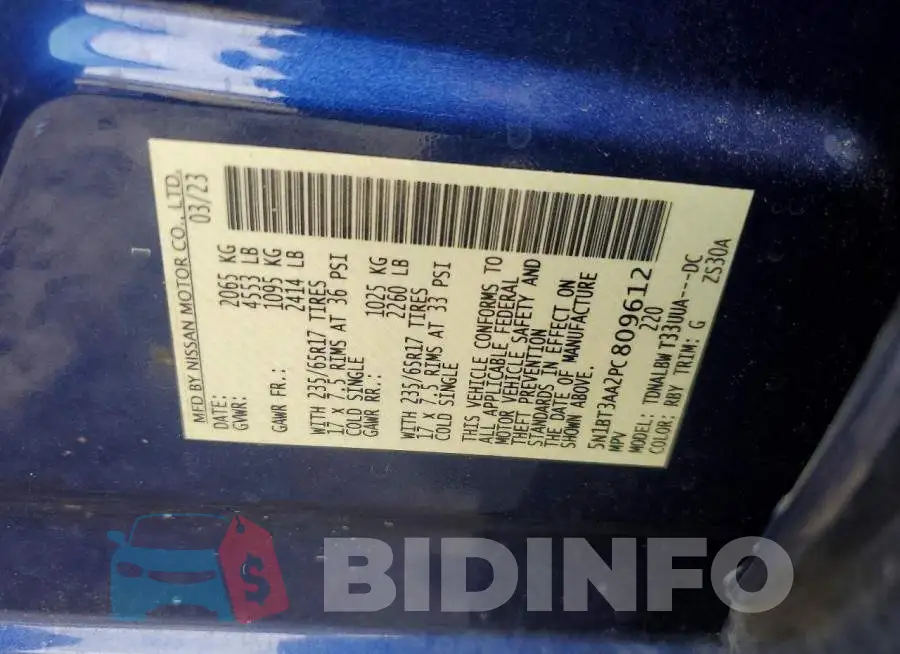 5N1BT3AA2PC809612 Photo# 12