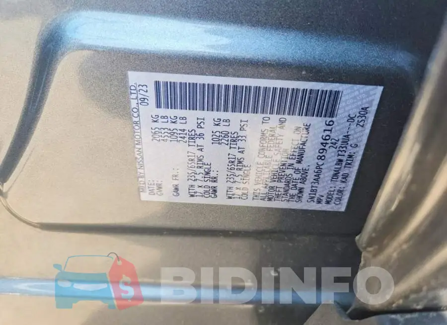 5N1BT3AA6PC894616 Photo# 13