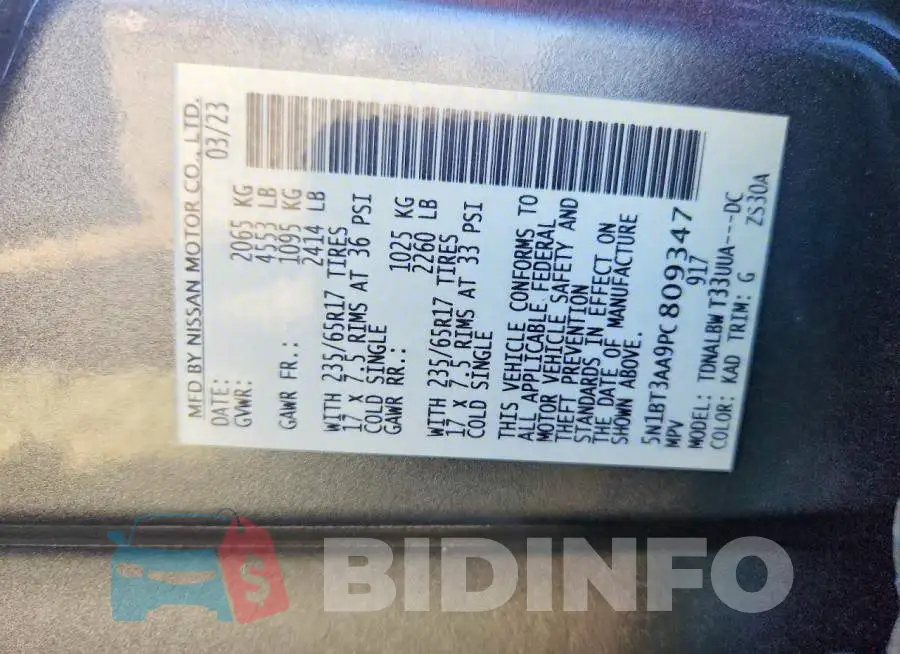 5N1BT3AA9PC809347 Photo# 13