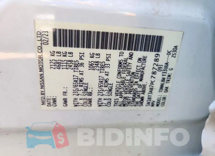 5N1BT3AB7PC787289 Photo# 13