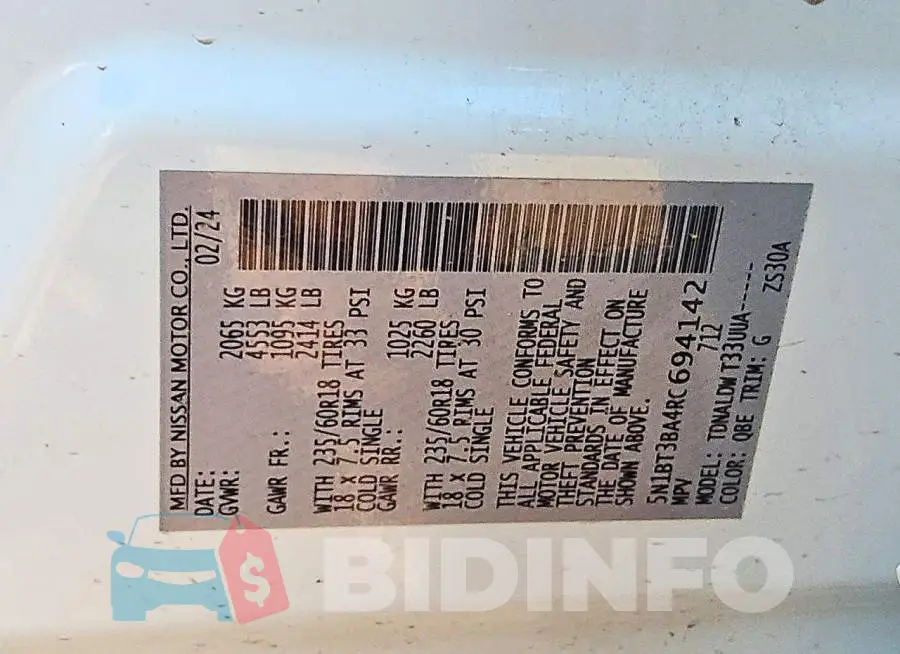 5N1BT3BA4RC694142 Photo# 14