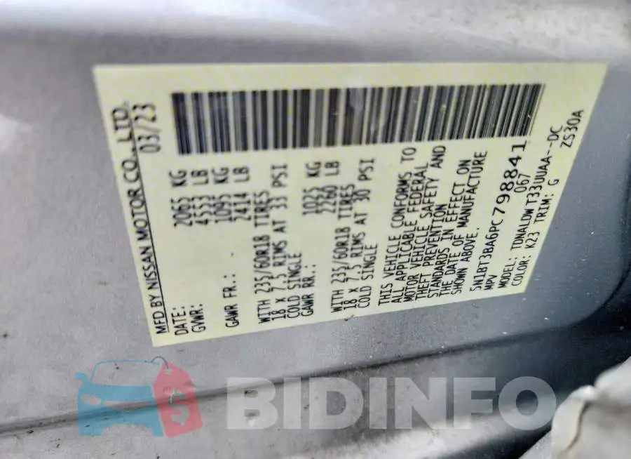 5N1BT3BA6PC798841 Photo# 13