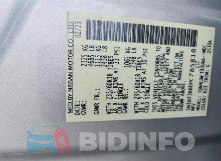 5N1BT3BB0PC785818 Photo# 14