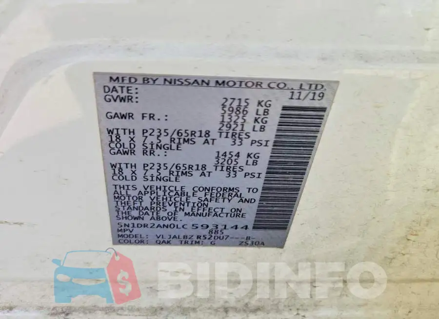 5N1DR2AN0LC593144 Photo# 13