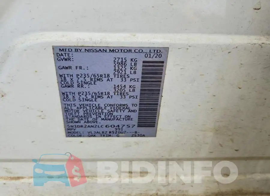 5N1DR2AN2LC604757 Photo# 13