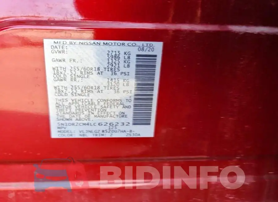 5N1DR2CM4LC626232 Photo# 13