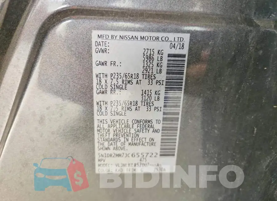 5N1DR2MM7JC655722 Photo# 14
