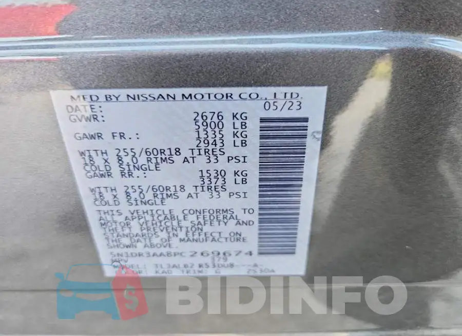 5N1DR3AA8PC269674 Photo# 13
