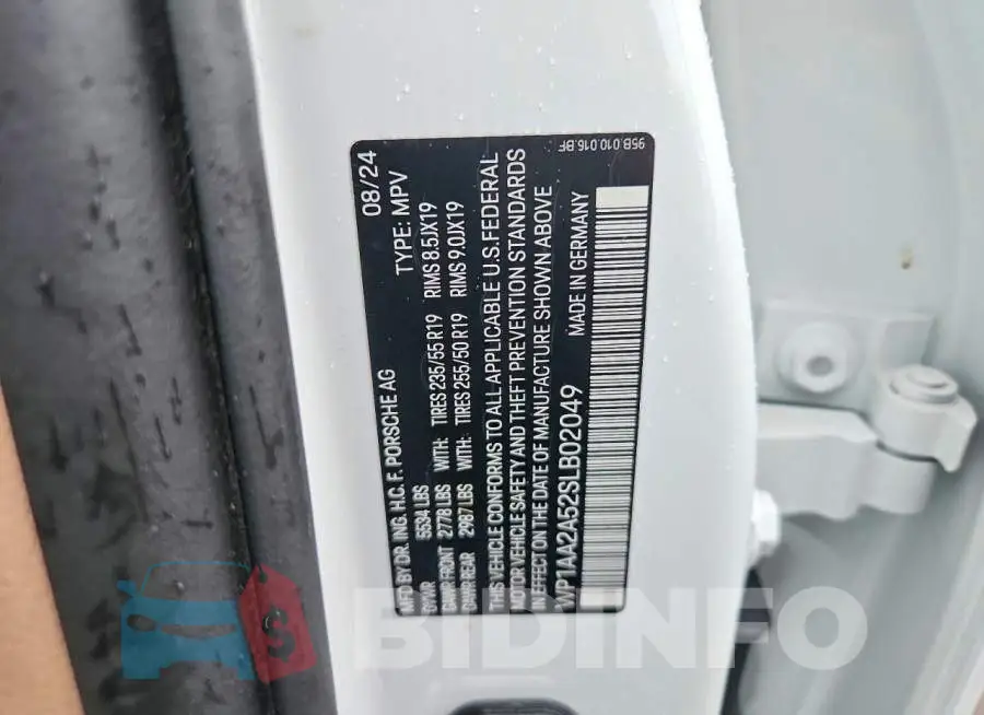 WP1AA2A52SLB02049 Photo# 13