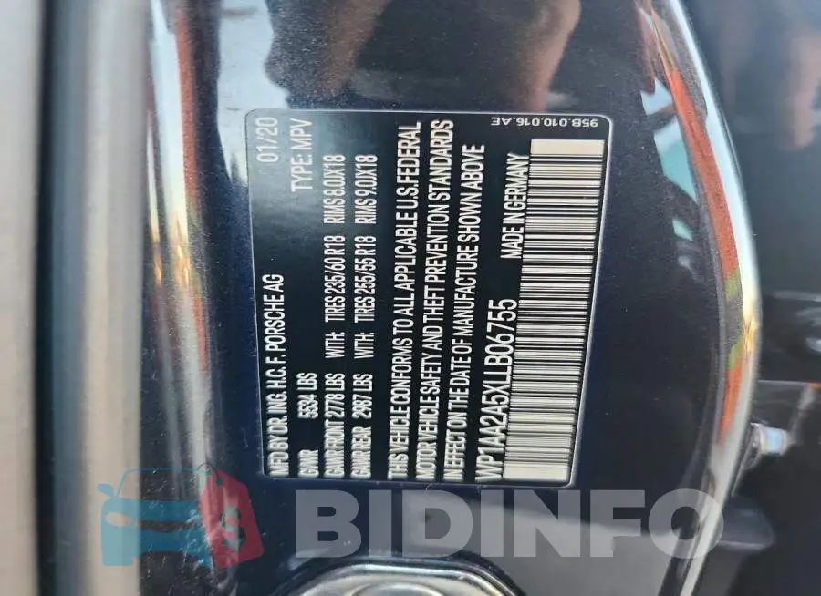 WP1AA2A5XLLB06755 Photo# 13