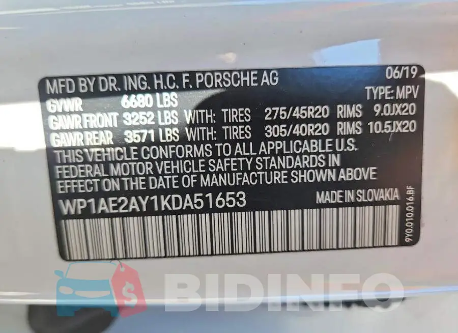 WP1AE2AY1KDA51653 Photo# 13