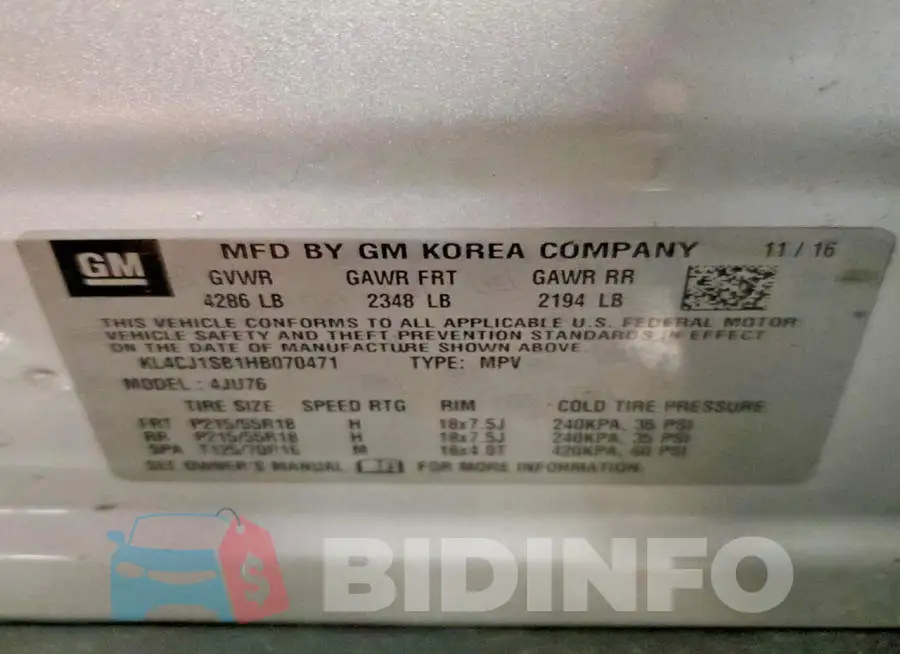 KL4CJ1SB1HB070471 Photo# 13