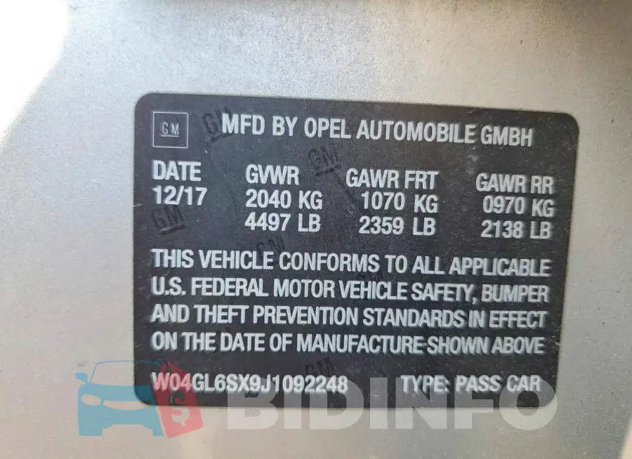 W04GL6SX9J1092248 Photo# 12