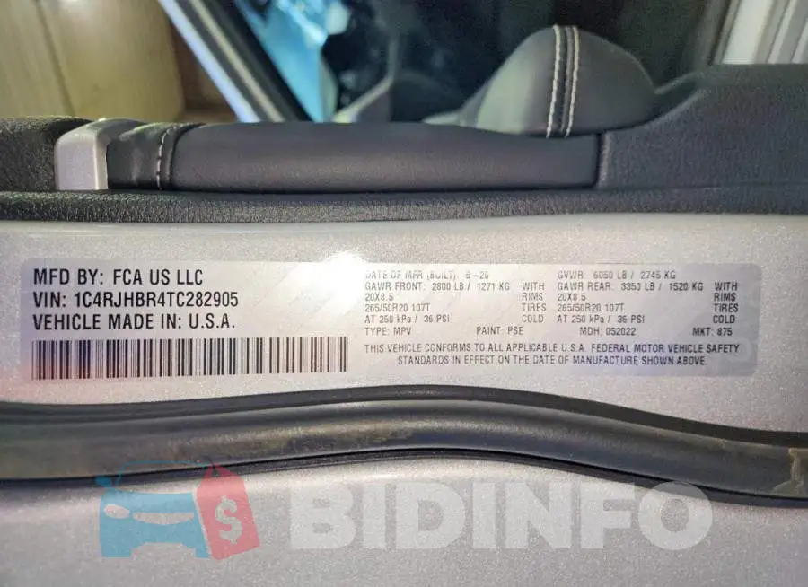 1C4RJHBR4TC282905 Photo# 13