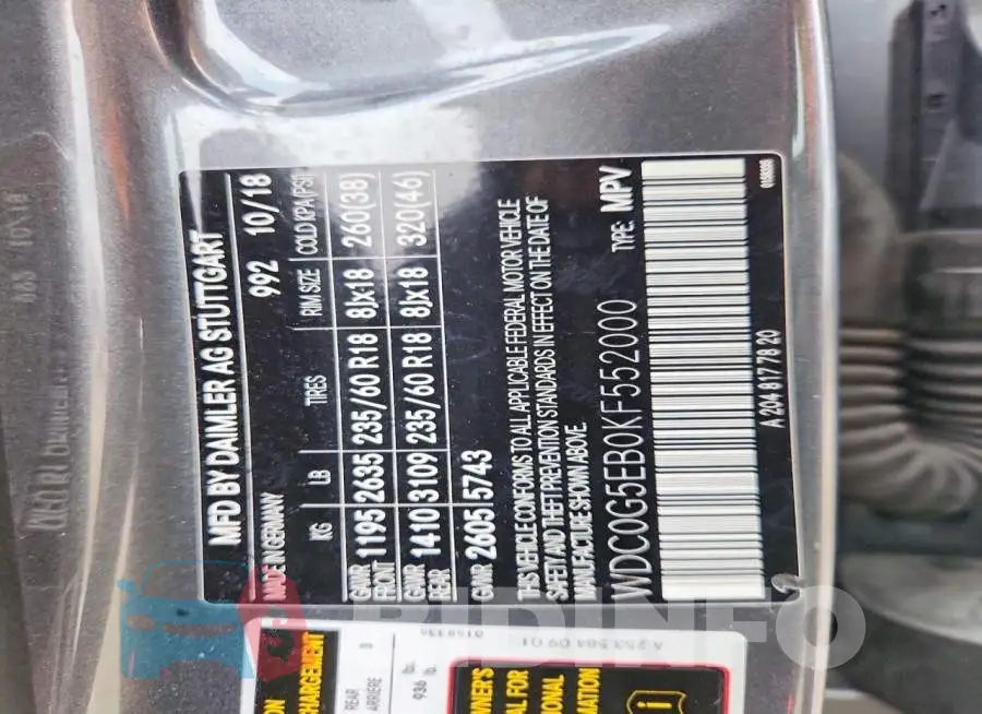 WDC0G5EB0KF552000 Photo# 13
