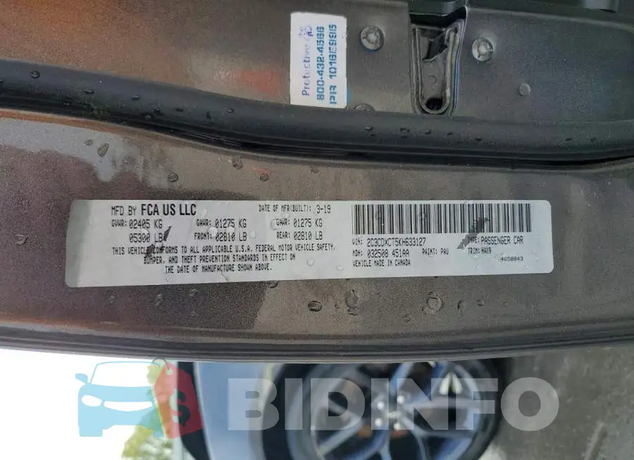 2C3CDXCT5KH633127 Photo# 13