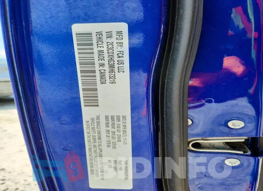 2C3CDXHG3MH673219 Photo# 12