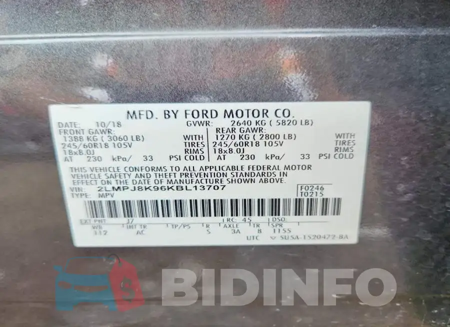 2LMPJ8K96KBL13707 Photo# 14