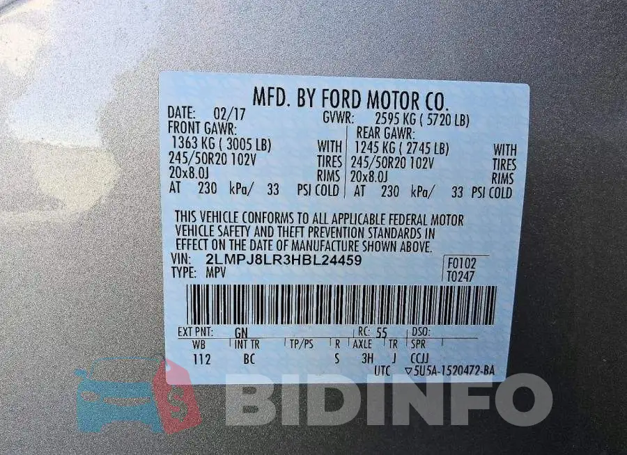 2LMPJ8LR3HBL24459 Photo# 13
