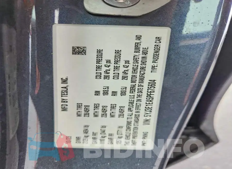 5YJ3E1EA5PF675604 Photo# 12