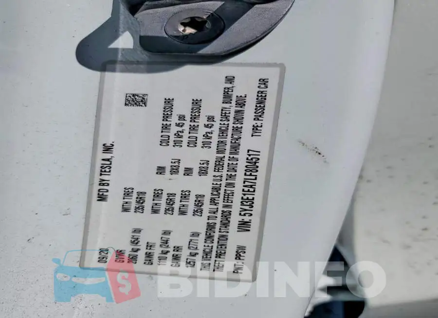 5YJ3E1EA7LF804517 Photo# 12