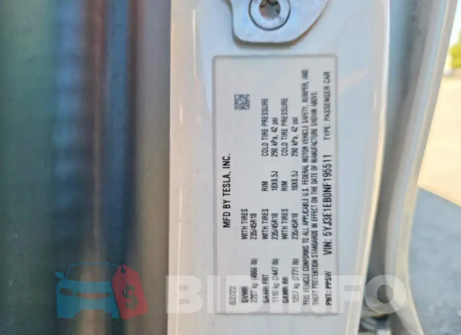 5YJ3E1EB0NF195511 Photo# 13