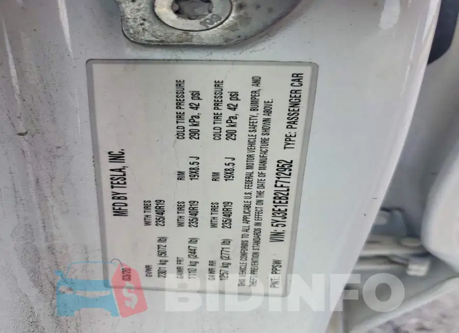 5YJ3E1EB2LF712952 Photo# 12