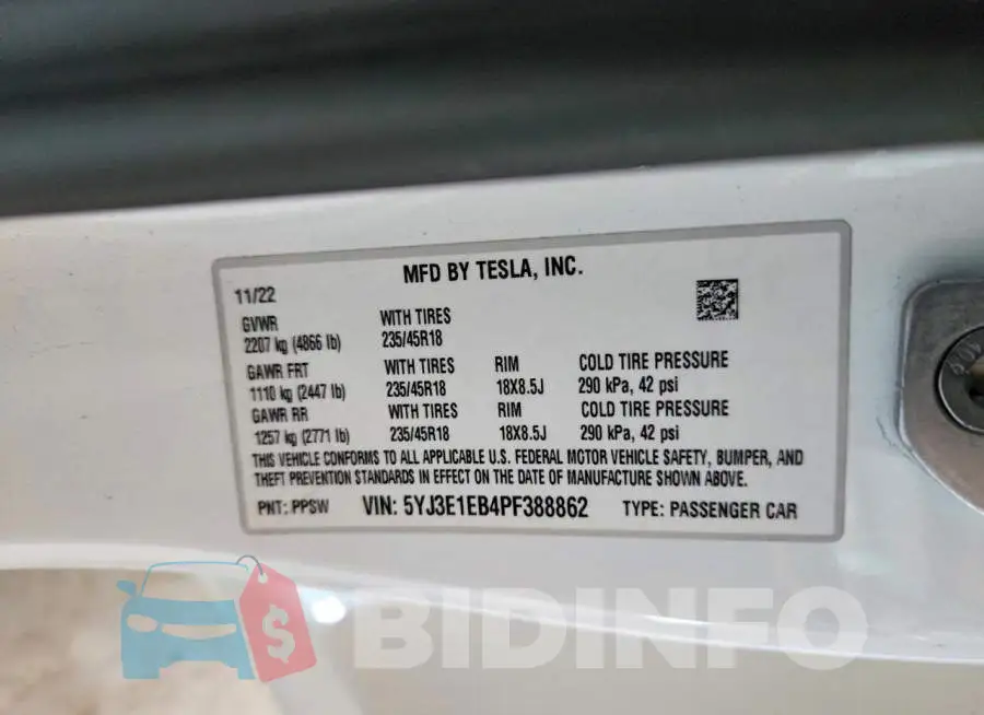 5YJ3E1EB4PF388862 Photo# 12