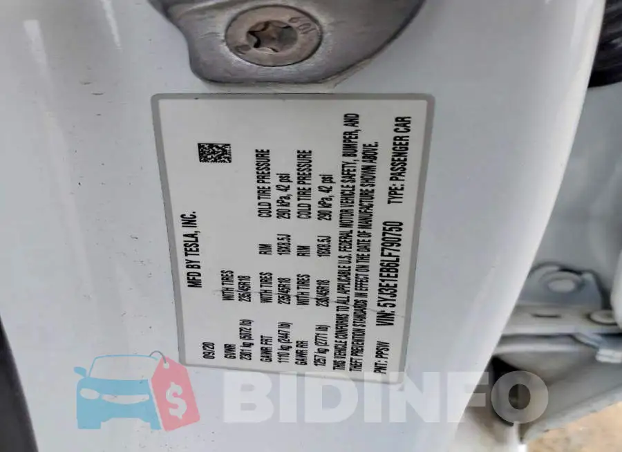 5YJ3E1EB6LF790750 Photo# 12