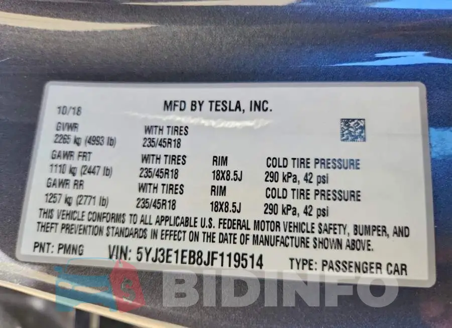 5YJ3E1EB8JF119514 Photo# 12