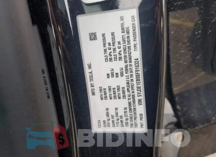 5YJ3E1EB9SF916324 Photo# 13