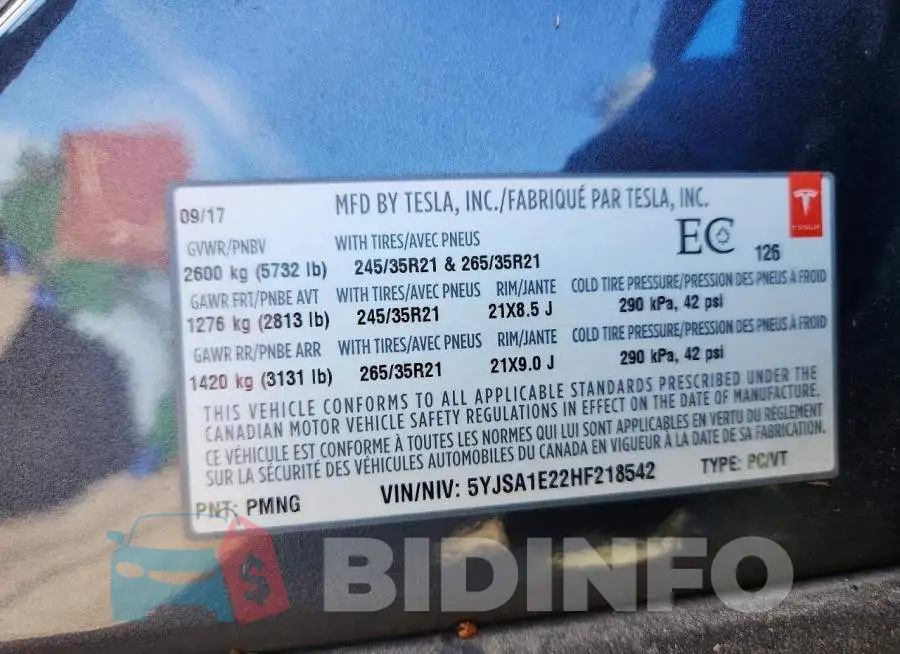 5YJSA1E22HF218542 Photo# 13