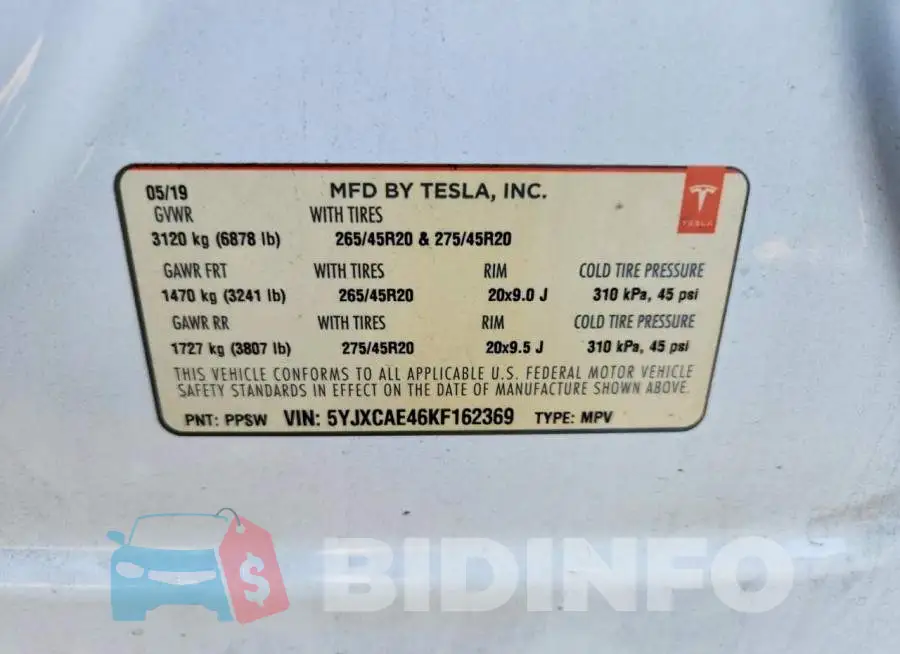 5YJXCAE46KF162369 Photo# 14