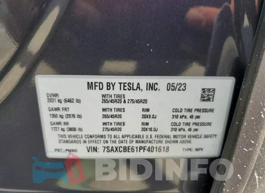 7SAXCBE61PF401618 Photo# 13