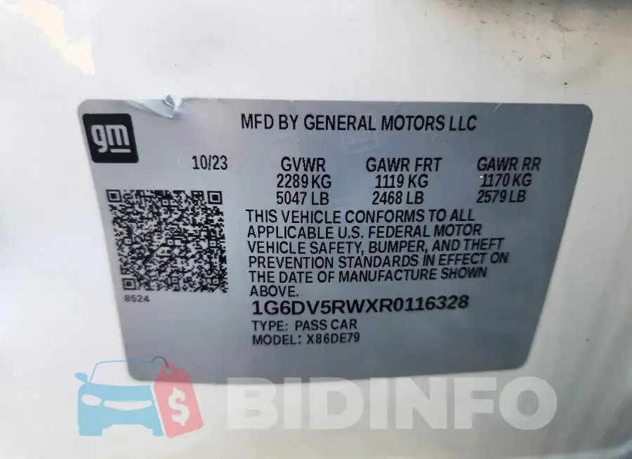 1G6DV5RWXR0116328 Photo# 12