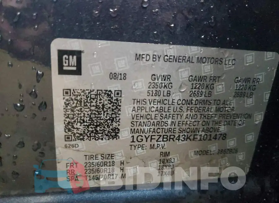 1GYFZBR43KF101478 Photo# 13