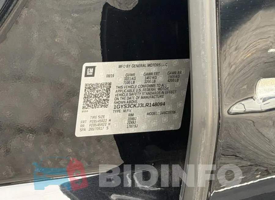 1GYS3CKJ3LR148094 Photo# 10