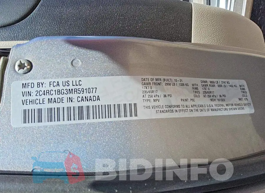 2C4RC1BG3MR591077 Photo# 13