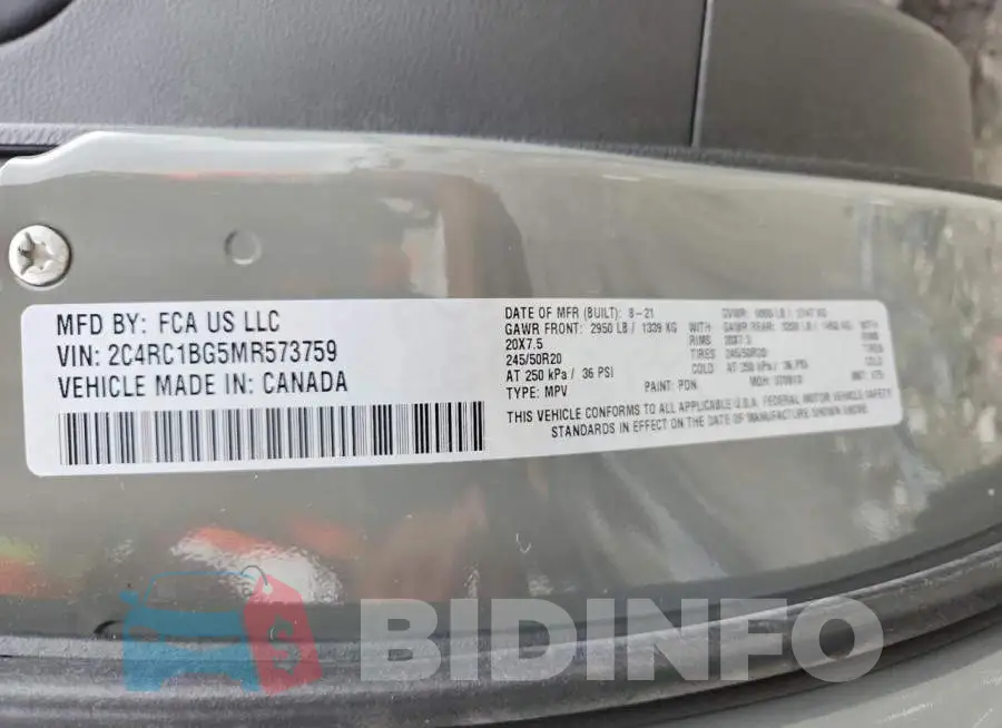 2C4RC1BG5MR573759 Photo# 13