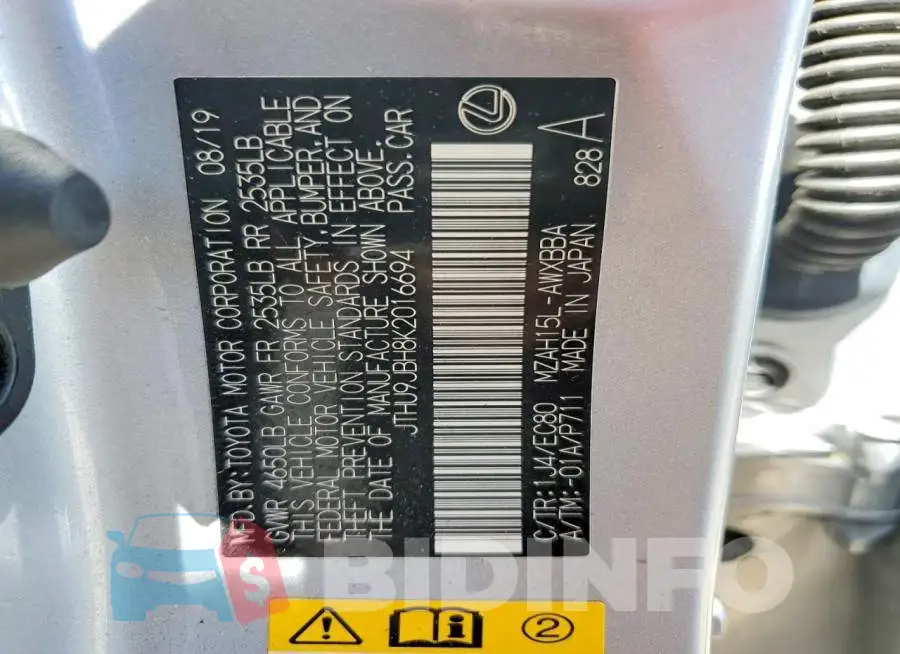 JTHU9JBH8K2016694 Photo# 12